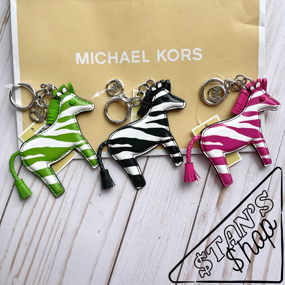 MICHAEL KORS Zebra Keychain Key Fob Bag Charm - Black - 35S5SGFK3Y - Picture 7 of 13